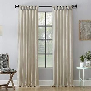 1 Pc Archaeo 100% Cotton Twisted Tab Top Curtain Panels Oatmeal, 52"W x 95"L